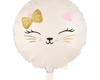 Palloncino a forma di gatto in lamina, decorazione per festa a tema gattini, decorazioni pastello per festa di compleanno a tema animali per bambine