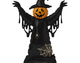 XXL Halloween Scarecrow Balloon, Oversized Porch Decoration, Self Standing Foil Decor, Haunted House Prop