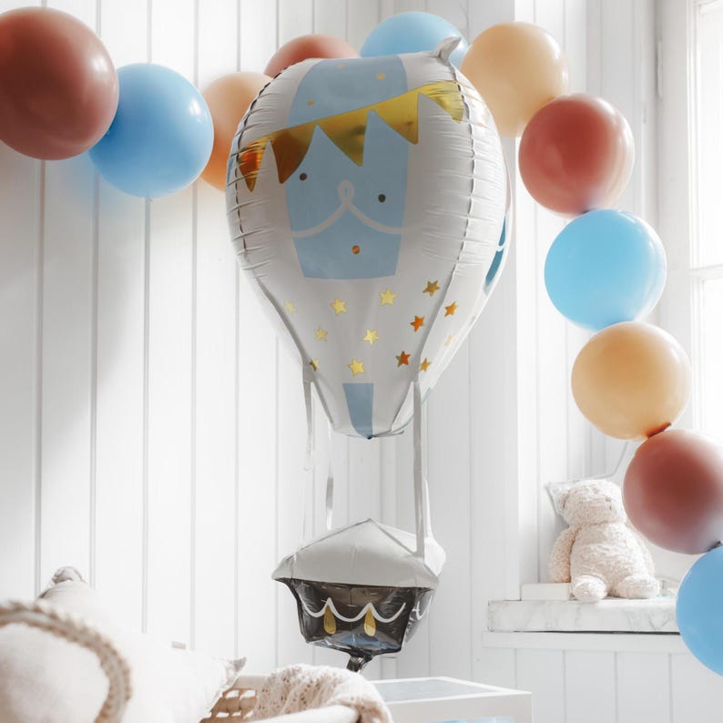 4D Hot Air Balloon Foil Balloon: Baby Shower Birthday Party Decor 40 x 86 cm image 3