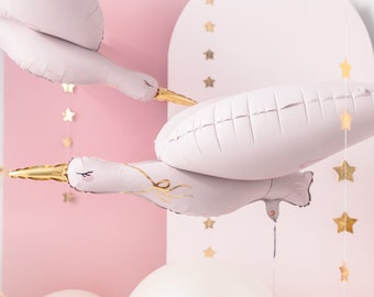Light Pink Stork Foil Balloon – Baby Shower Decor