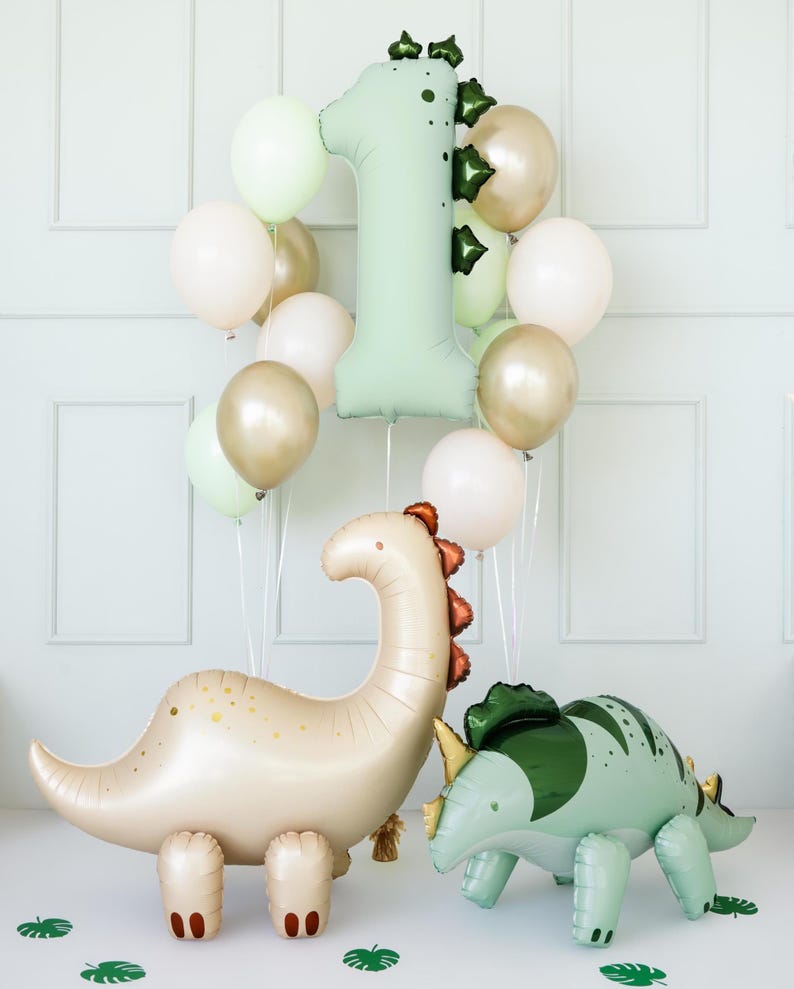 Balão metalizado de Brontossauro em pé, decoração para festa de dinossauros (91 x 85 cm) imagem 5