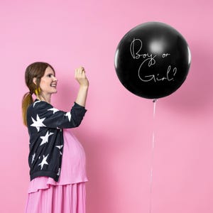 Celebrate the Big Moment: Black Balloon Gender Reveal - It&#39;s a Boy! D 1 m, Boy or Girl, Gender Reveal Balloon with Blue Confetti, It&#39;s a Boy