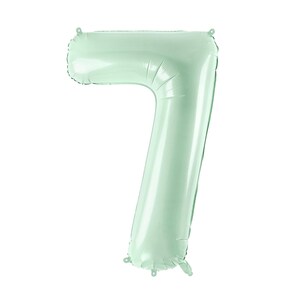 Pu&ograve; includere: Un palloncino di colore verde chiaro a forma di numero sette. Il palloncino &egrave; gonfiato ed &egrave; pronto per essere utilizzato per una festa o una celebrazione.