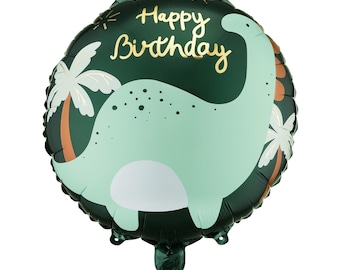 Happy Birthday Baby Dino Foil Balloon, Dinosaur Party Decor, Green Birthday Decoration