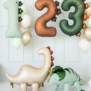 Balão metalizado de Brontossauro em pé, decoração para festa de dinossauros (91 x 85 cm) imagem 4