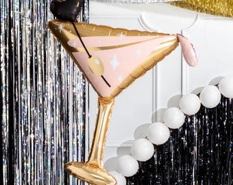 Martini Glass Foil Balloon: Pink Party Decoration (126x93 cm)
