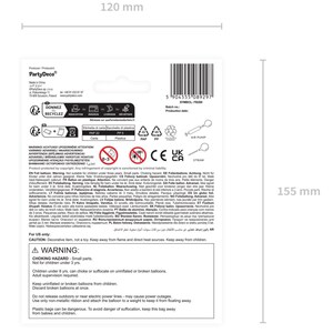 K&ouml;nnte beinhalten: Produktverpackung mit den Ma&szlig;en 12 cm x 15,5 cm. Die Verpackung zeigt einen Barcode, Produktinformationen und Sicherheitshinweise. Der Text enth&auml;lt Warnhinweise zur Erstickungsgefahr und die Notwendigkeit der Aufsicht durch Erwachsene.
