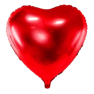 Red heart foil balloon 61 cm – large romantic Valentine’s Day decoration, love party decor, helium balloon for anniversary or wedding