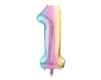 Regenboogfolie ballon nummer 0–9 – grote pastelkleurige ballon van 86 cm voor elk verjaardagsdecor