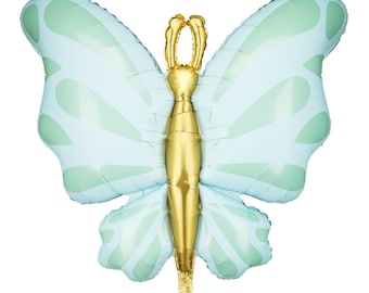 Mint Green Butterfly Balloon 27.2 Inch, Fairy Birthday Decorations, Whimsical Party Balloon