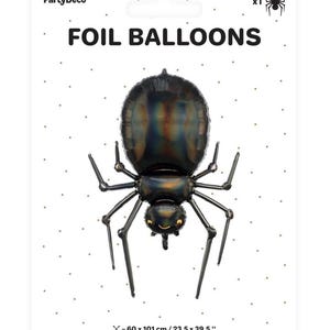 Reuze zwarte spinballon, griezelige gotische decoraties, halloweenballon, grapdecor, horrorfeestartikelen afbeelding 10
