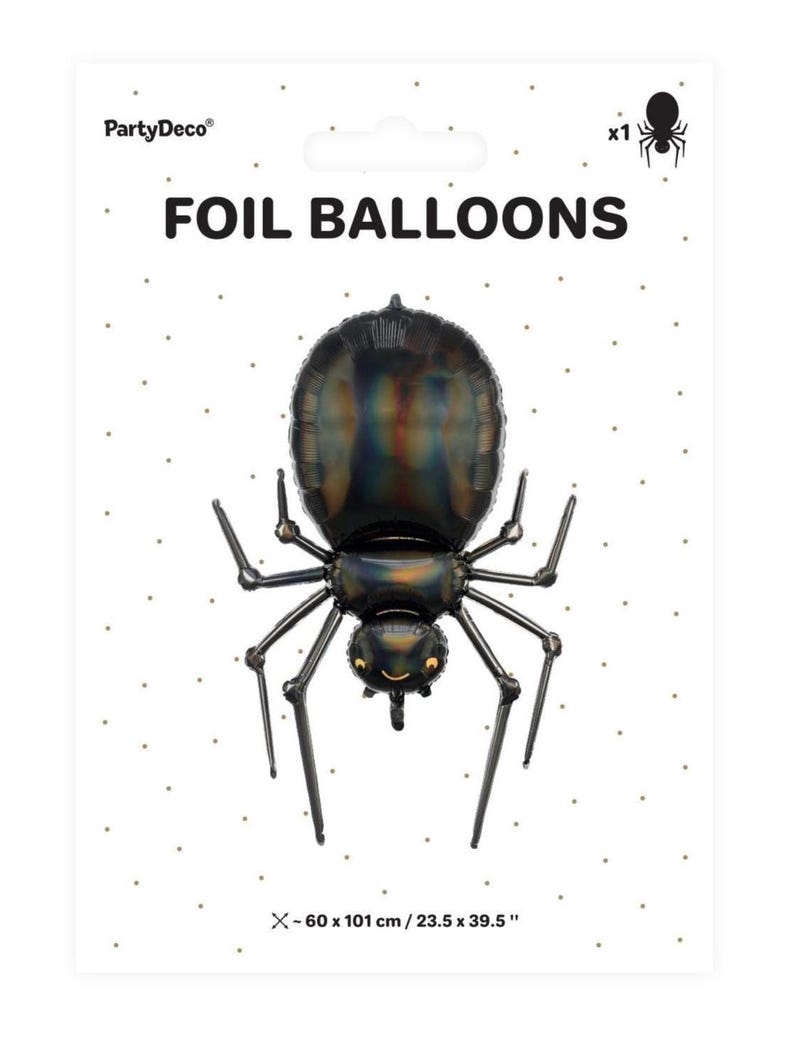 Reuze zwarte spinballon, griezelige gotische decoraties, halloweenballon, grapdecor, horrorfeestartikelen afbeelding 10