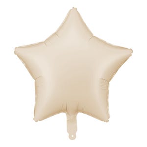 Puede incluir: Un globo de estrella de aluminio beige.