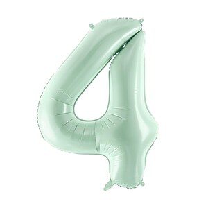 Pu&ograve; includere: Un palloncino di numero quattro grande, di colore verde chiaro, in lamina.