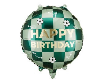Soccer Birthday Balloon: Green Football Party Decoration, 14 Inch