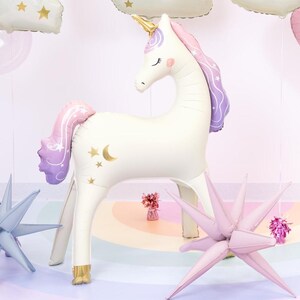 Großer Pastell Einhorn Luftballon für Mädchen: Aufblasbare stehende Party Dekoration Bild 2