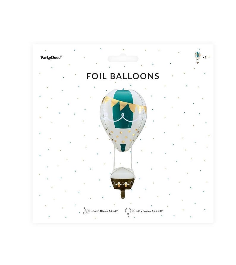 4D Hot Air Balloon Foil Balloon: Baby Shower Birthday Party Decor 40 x 86 cm image 6