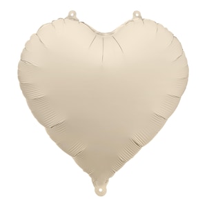 Beige hjärtballong: 35 cm pastellfärgad festdekoration