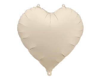 Globo de corazón beige: 35 cm, decoración de fiesta en tonos pastel