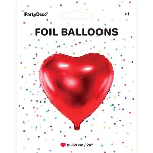 Globo de corazón rojo de 61 cm, decoración romántica para bodas, decoración de aniversario con forma de corazón de papel de aluminio. imagen 8