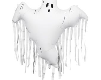 Large Ghost Balloon with Tassels, Halloween Party Decor, Spooky Hanging Decoration