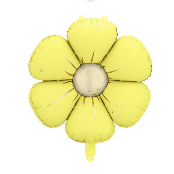 Pastel Daisy Foil Balloons: Spring Party Decor, Baby Shower (Set of 4)