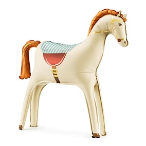 Folieballon staand paard 30 x 30 inch – grote ballon boerderijdieren voor kinderen verjaardag, cowboy western feestdecoratie, gevormde paardenballonnen