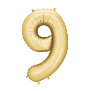 May include: A gold foil number nine balloon. This balloon is perfect for a birthday party or other celebration.