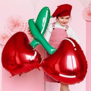 Palloncino in foil Ciliegia, 88 x 73 cm (34,5 x 29 pollici), Palloncino in foil opaco grande Ciliegia, Palloncini grandi Ciliegia, Decorazione per feste, Palloncino rosso Ciliegia