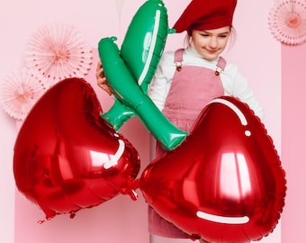 Large Red Cherry Foil Balloon: Party Decoration (88 x 73 cm)