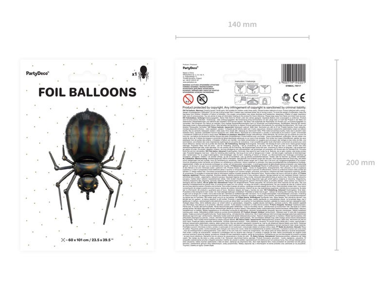 Reuze zwarte spinballon, griezelige gotische decoraties, halloweenballon, grapdecor, horrorfeestartikelen afbeelding 9