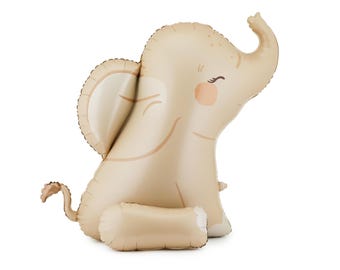 Elephant Foil Balloon 84x90 cm Baby Shower Decor Neutral Safari Birthday Party Decoration