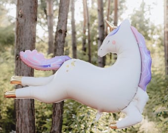 Fliegendes Einhorn Folienballon, Geburtstag Party Dekoration (113 x 83 cm)