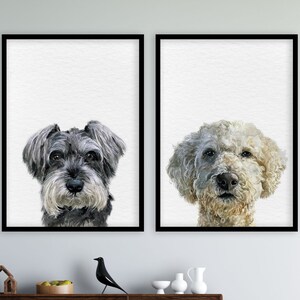 Custom pet portrait, handmade watercolor portrait from photo, pet art, customized dog cat paintings, pet portrait gift image 10
