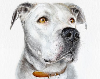100% Handmade Dog Painting, Custom Watercolor Pet Portrait From Photo, Memorial pet gift