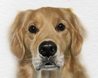 Custom Watercolor Pet Portrait from Photo, Handmade Dog Art