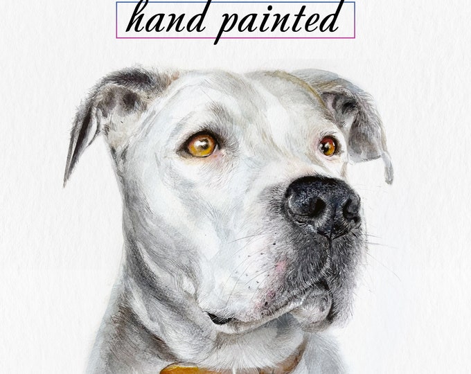 Custom dog portrait, pet portrait from photo, watercolor pet portrait, handmade dog portrait, handmade painting, pet loss gift, dog painting