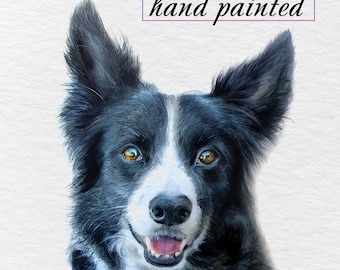 Retrato de animal de estimação em aquarela pintado à mão, pintura personalizada de cachorro.