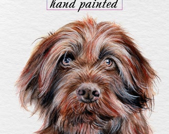 Custom watercolor pet portrait, pet portrait from photo, watercolor pet portrait, family dog portrait, handmade gift, pet loss painting