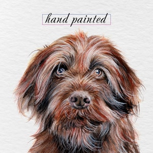 Custom watercolor pet portrait, pet portrait from photo, watercolor pet portrait, family dog portrait, handmade gift, pet loss painting