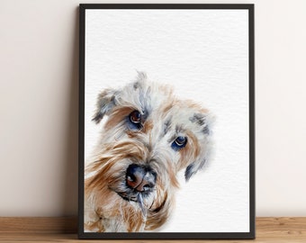 Custom Watercolor Pet Portrait: Dog Memorial, Handmade Painting