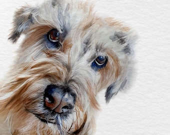 Portrait d'animal de compagnie à l'aquarelle peint à la main : peinture de chien personnalisée