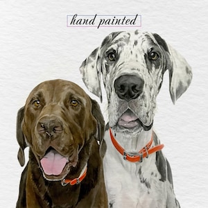Ritratto di animale domestico personalizzato, ritratto di cane ad acquerello dipinto a mano da foto, ritratto di cane personalizzato, dipinto fatto a mano, regalo per la perdita di animali domestici, ritratto di famiglia