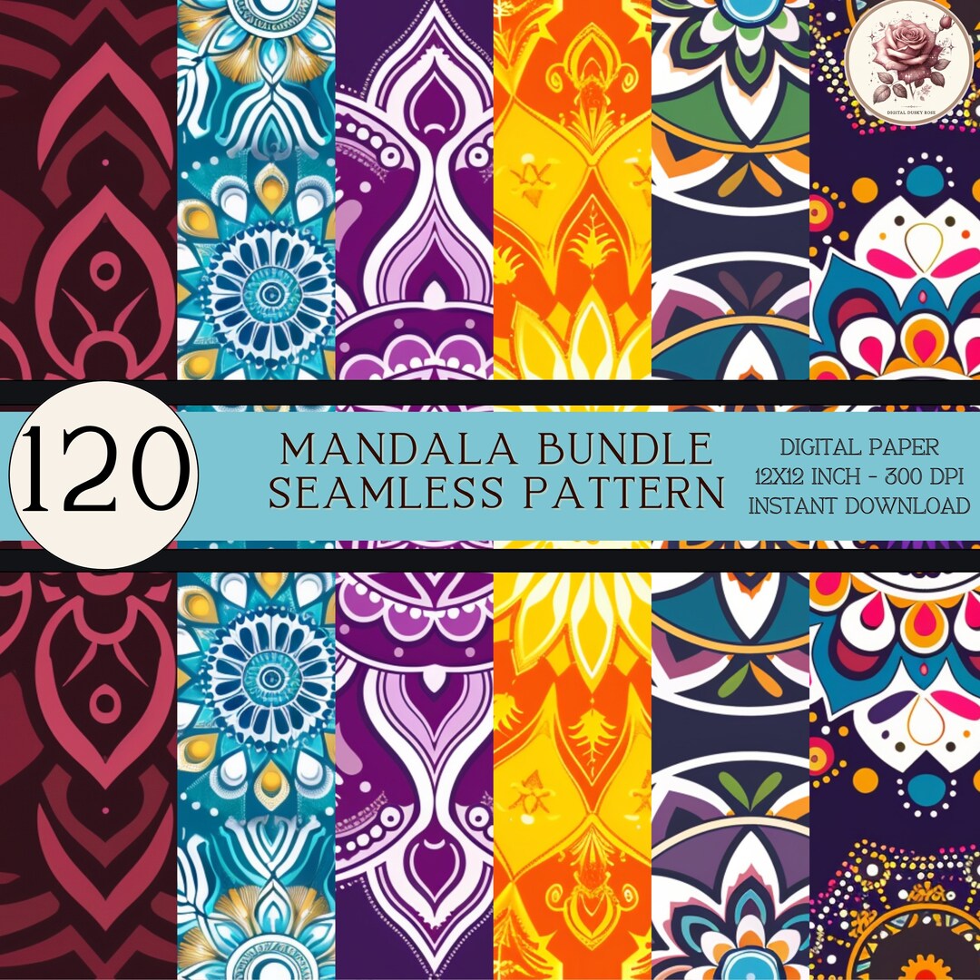 Digital Mandala Art, Drawing Collection 124 Seamless Mandala Pattern ...