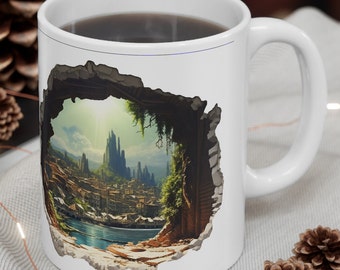 Taza Portal - Taza con ilusión 3D / Taza de cerámica única (sin plomo ni BPA)