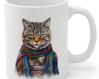 Exquisite Scottish Wildcat Mug - 11oz Ceramic Mug - Unique Gift for Animal Lovers & Conservation Enthusiasts (BPA and lead-free)