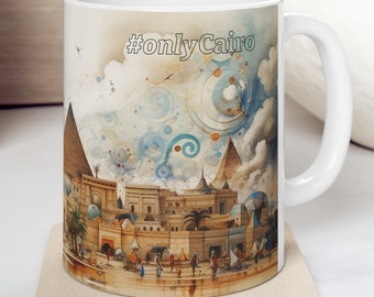 Taza de cerámica "El Cairo - Misterios de Egipto" para amantes de los viajes