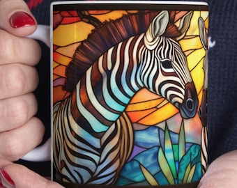 Dazzling Zebras 11oz Ceramic Mug | Unique Gift for Animal Lovers & Zebra Enthusiasts (BPA and lead-free)