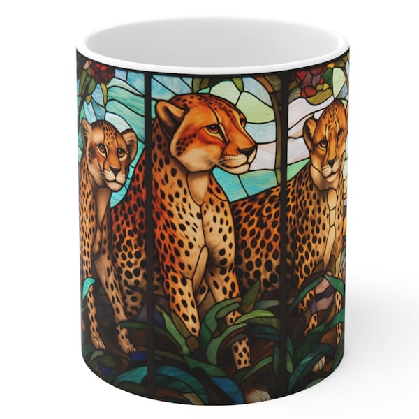 Graceful Cheetahs  11oz Ceramic Mug | Unique Gift for Animal Lovers & Cheetah Enthusiasts (BPA and lead-free)
