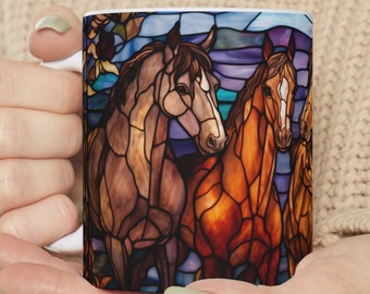 Noble Horses 11oz Ceramic Mug | Unique Gift for Animal Lovers & Horse Enthusiasts (BPA and lead-free)